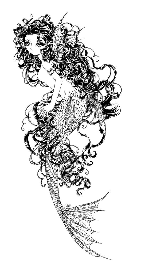 32 Spooky Evil Mermaid Coloring Pages Printable 2