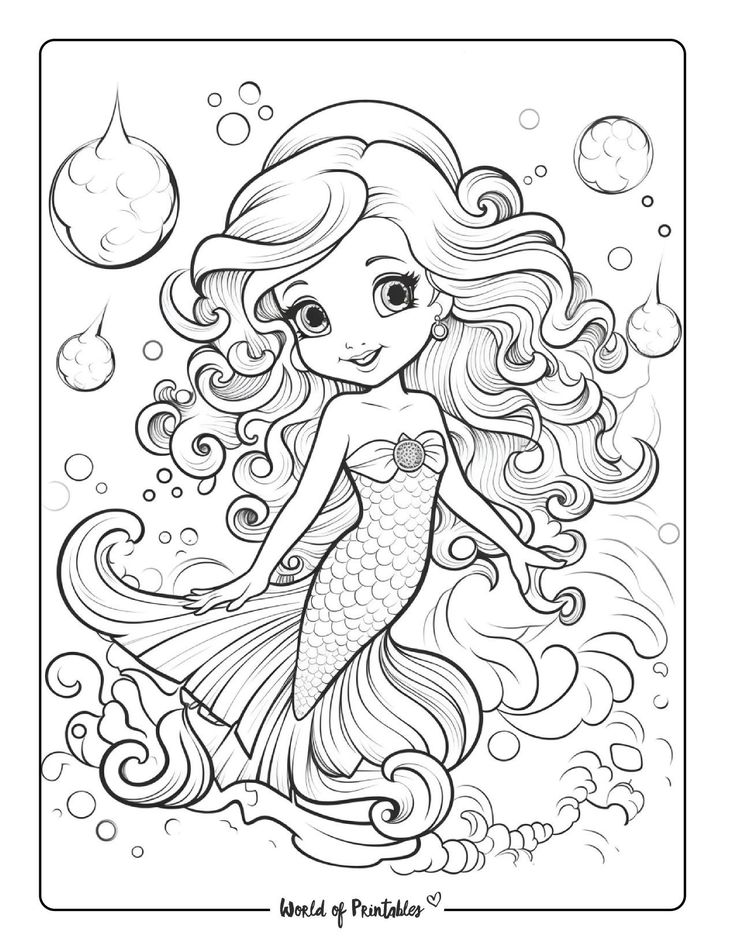 spooky evil mermaid coloring pages printable jpg