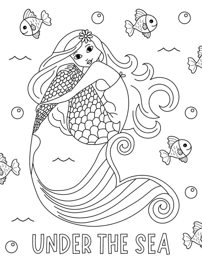 spooky evil mermaid coloring pages printable jpg