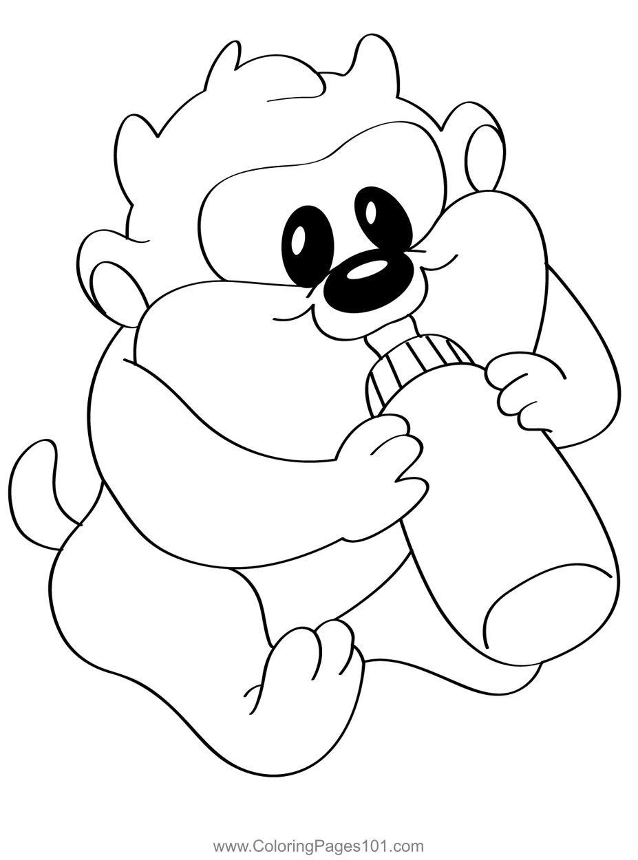 zany taz coloring page printable jpg