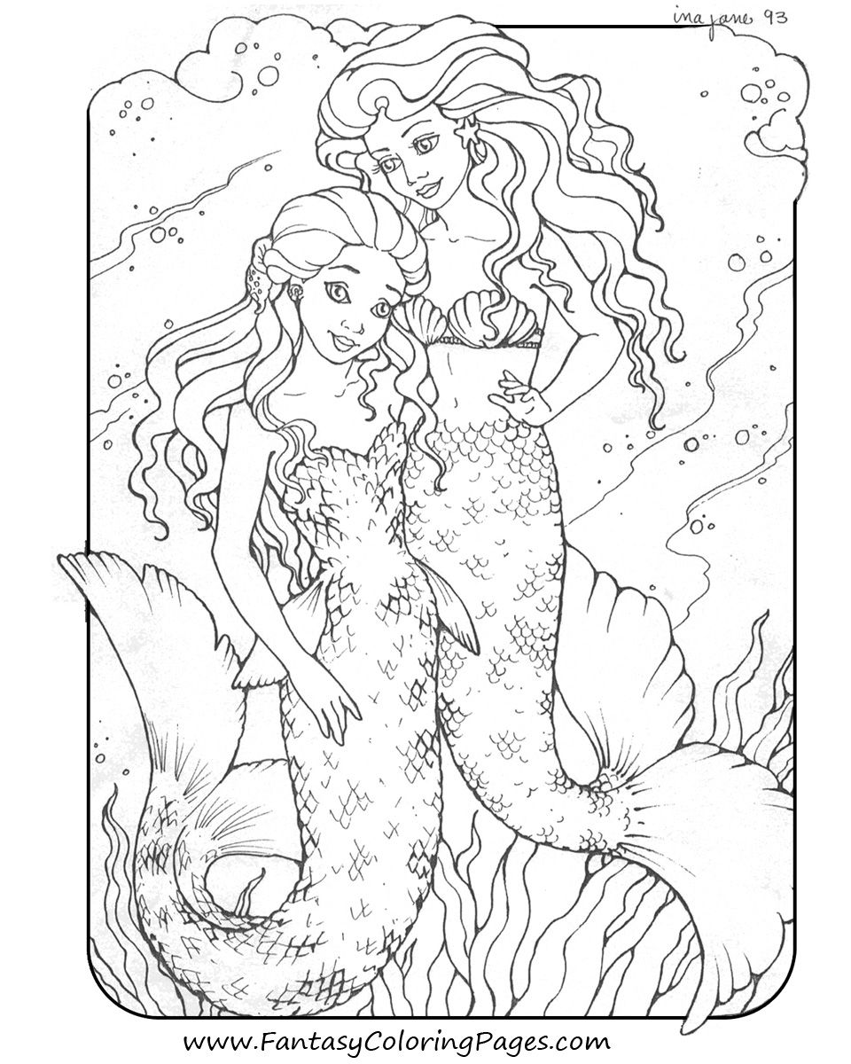 33 Creative Mermaid Coloring Pages for Grown Ups Printable 11