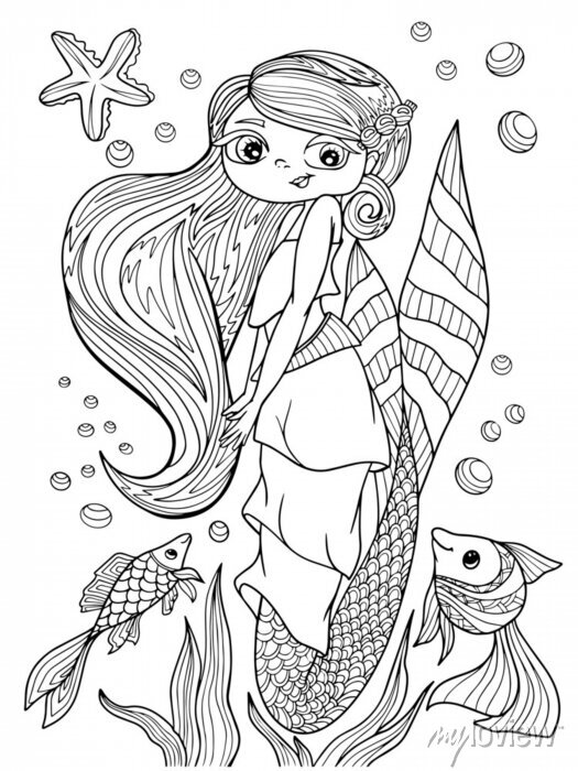 33 Creative Mermaid Coloring Pages for Grown Ups Printable 13