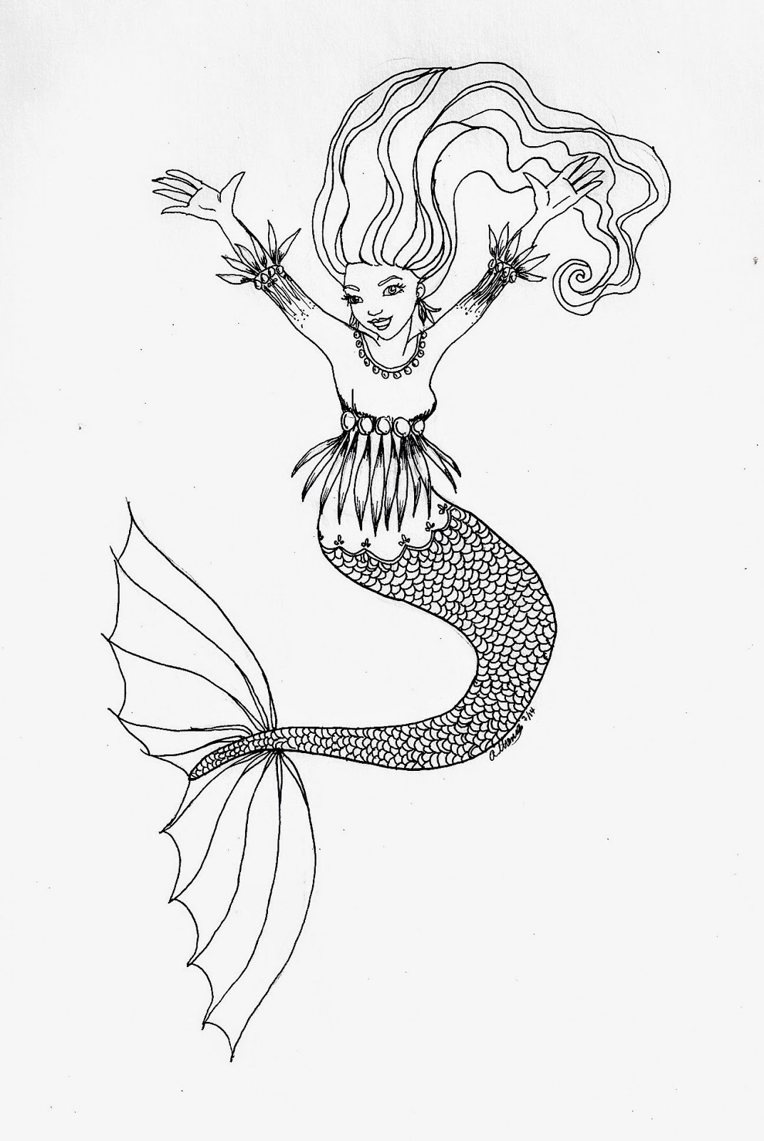 creative mermaid coloring pages for grown ups printable jpg