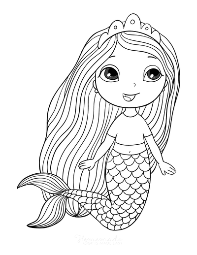 33 Creative Mermaid Coloring Pages for Grown Ups Printable 28