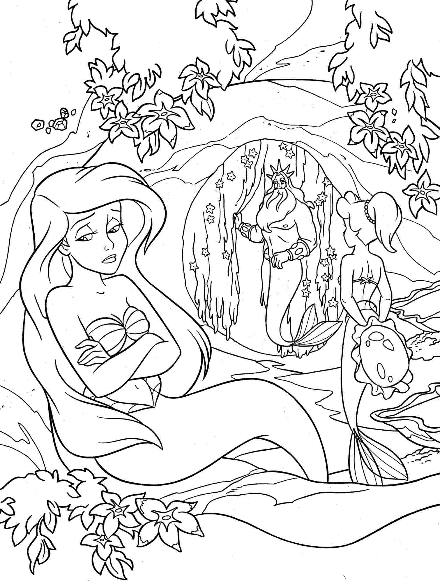 33 Creative Mermaid Coloring Pages for Grown Ups Printable 33