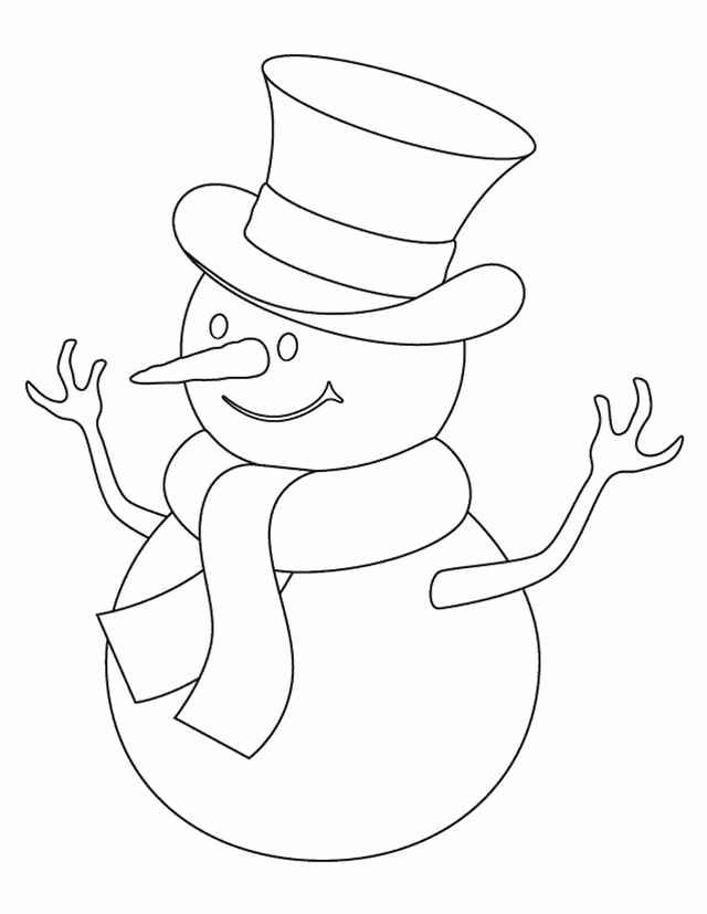 33 Snowman Coloring Pages for Kids Printable 10