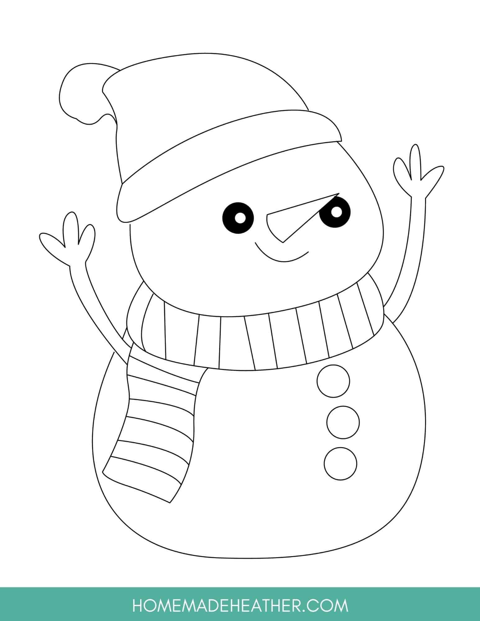 33 Snowman Coloring Pages for Kids Printable 13