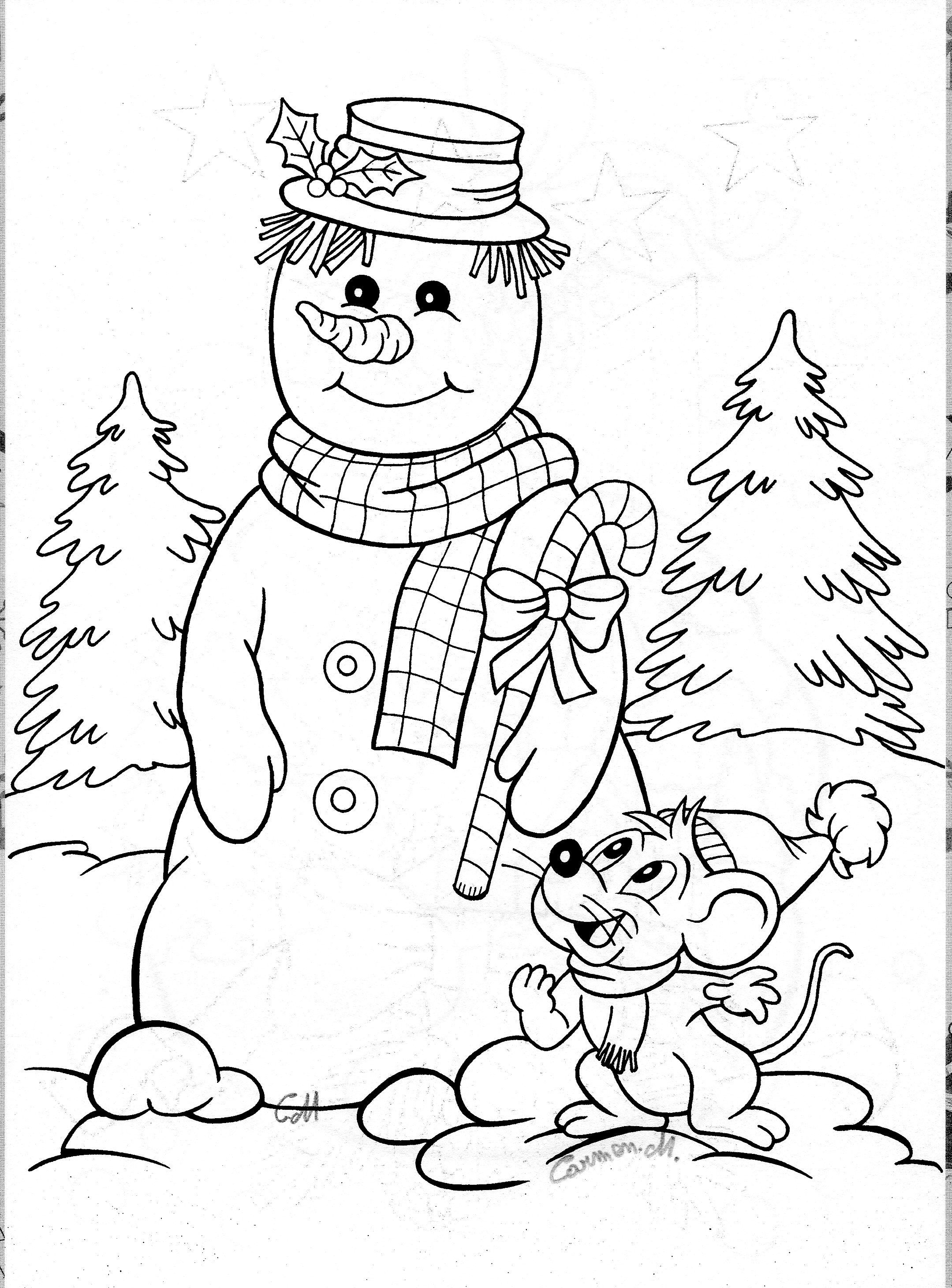 33 Snowman Coloring Pages for Kids Printable 14