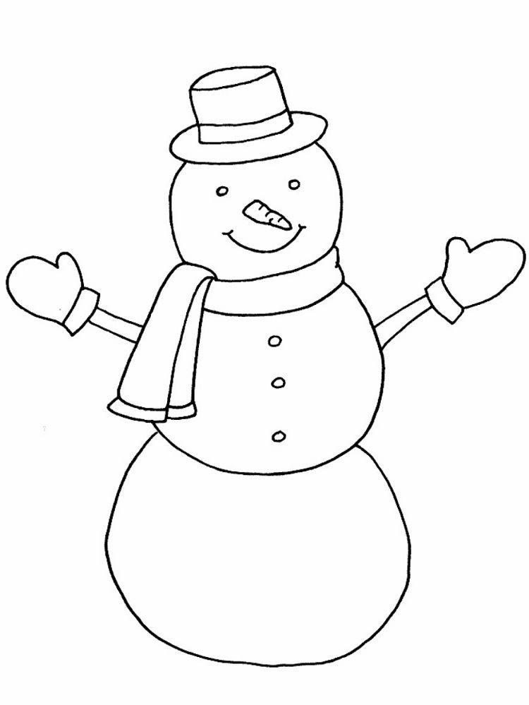 33 Snowman Coloring Pages for Kids Printable 17