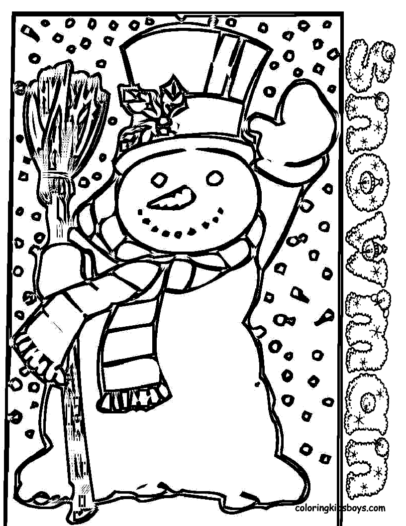 33 Snowman Coloring Pages for Kids Printable 20