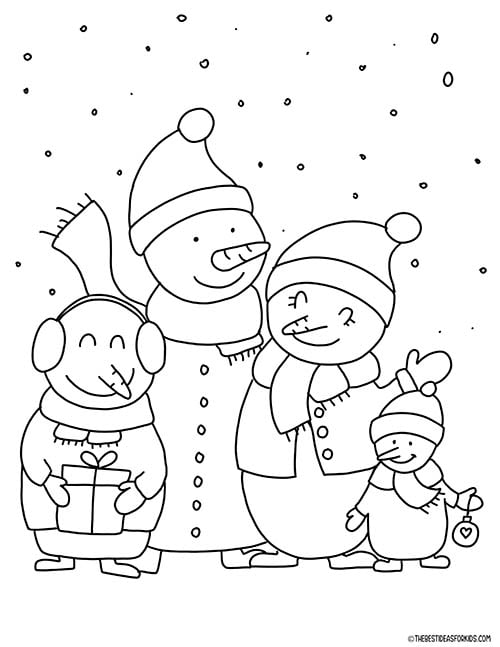 33 Snowman Coloring Pages for Kids Printable 24