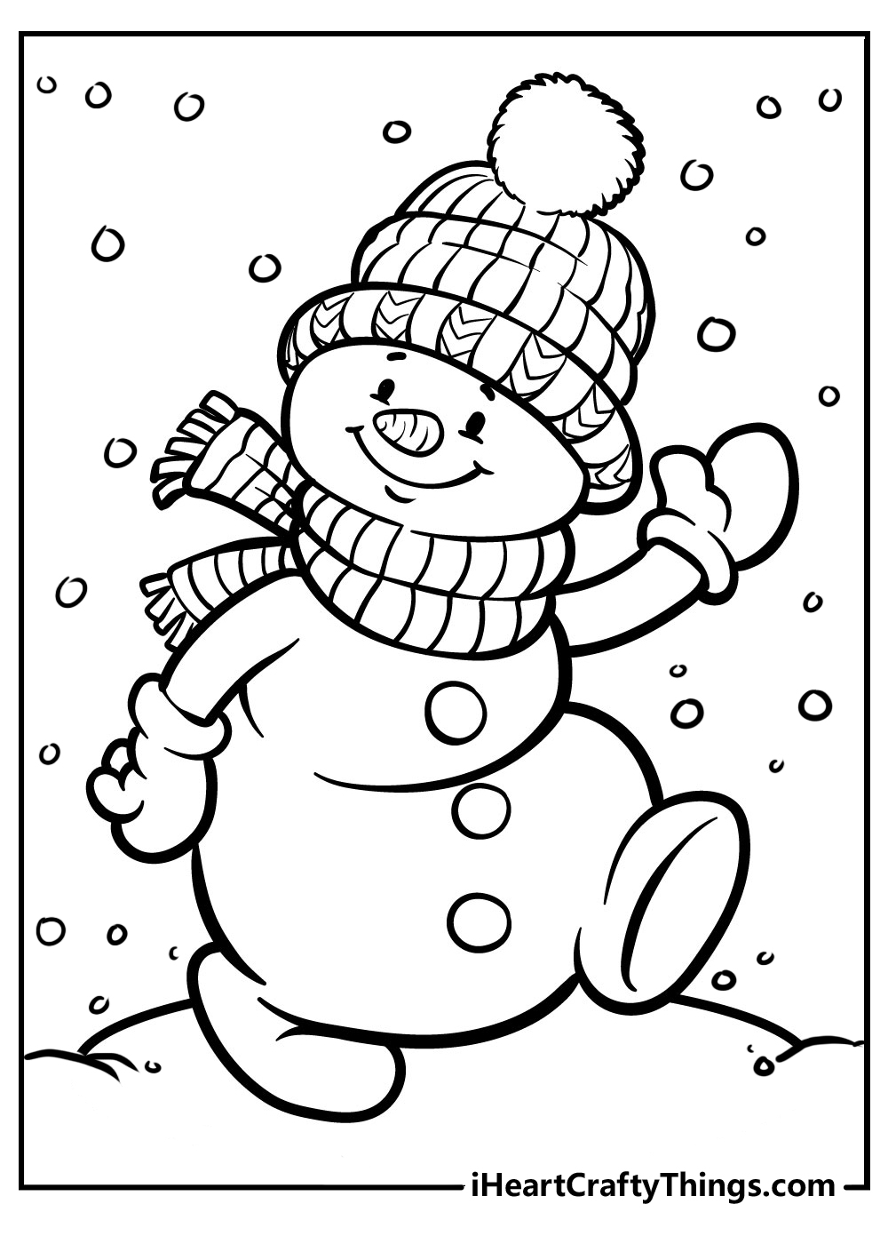 33 Snowman Coloring Pages for Kids Printable 25