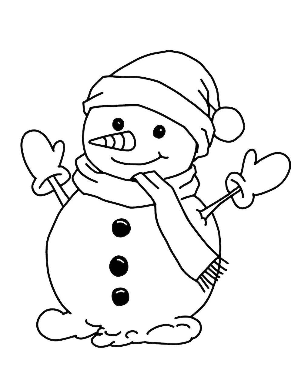 33 Snowman Coloring Pages for Kids Printable 29