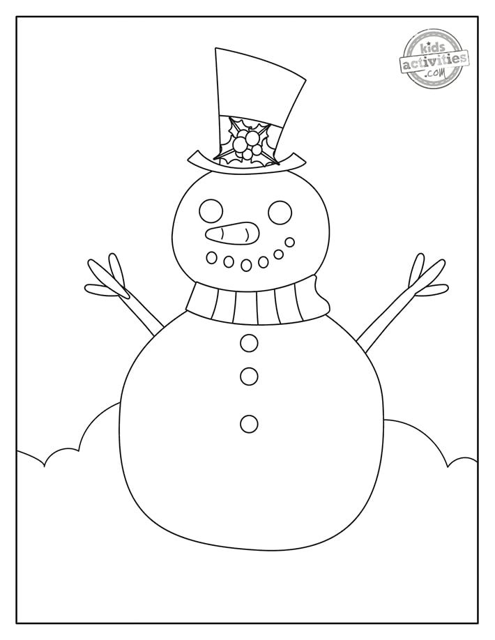 33 Snowman Coloring Pages for Kids Printable 33