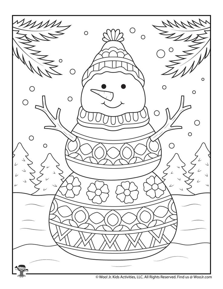 33 Snowman Coloring Pages for Kids Printable 35