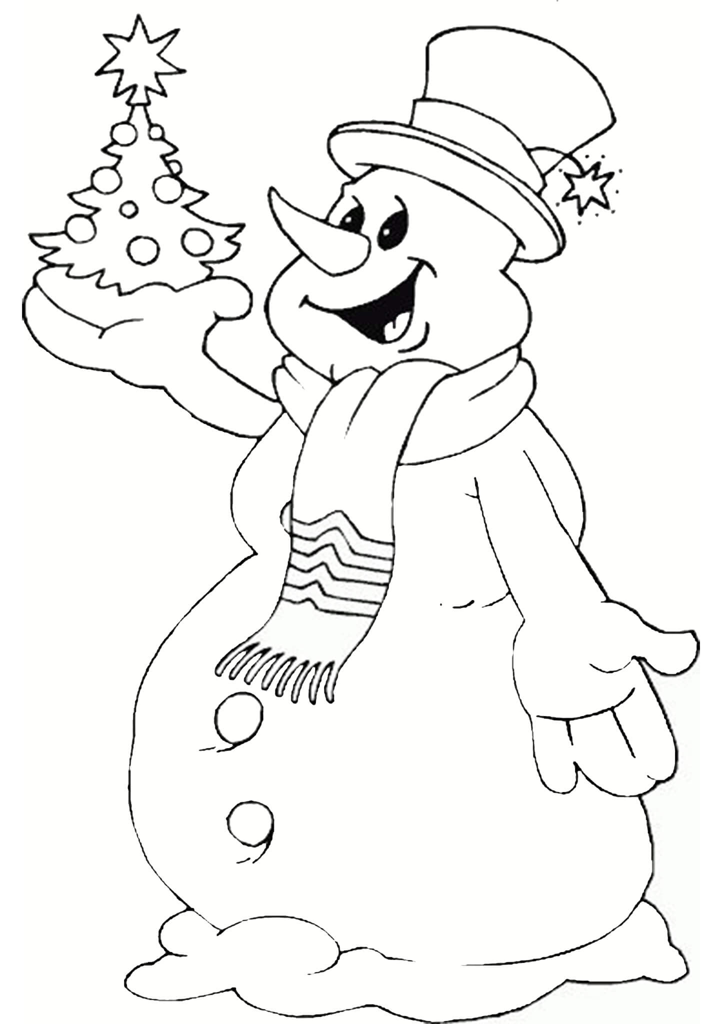 snowman coloring pages for kids printable jpg