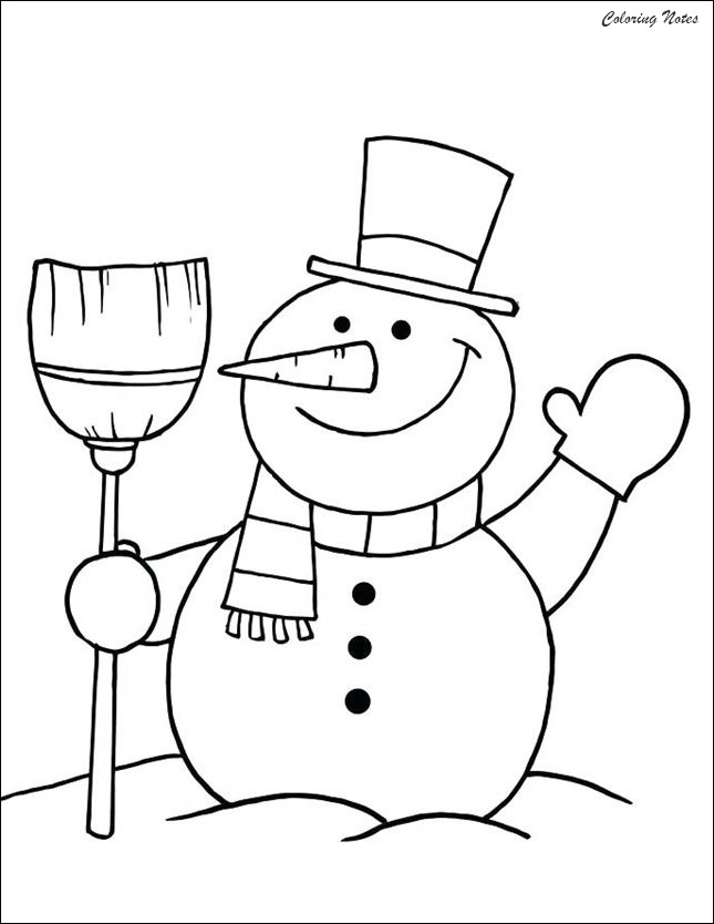 33 Snowman Coloring Pages for Kids Printable 9