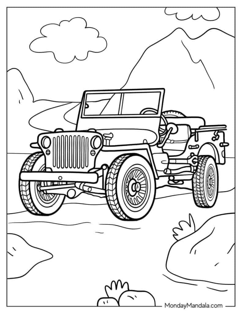 34 Adventurous Jeep Coloring Pages Printable 31