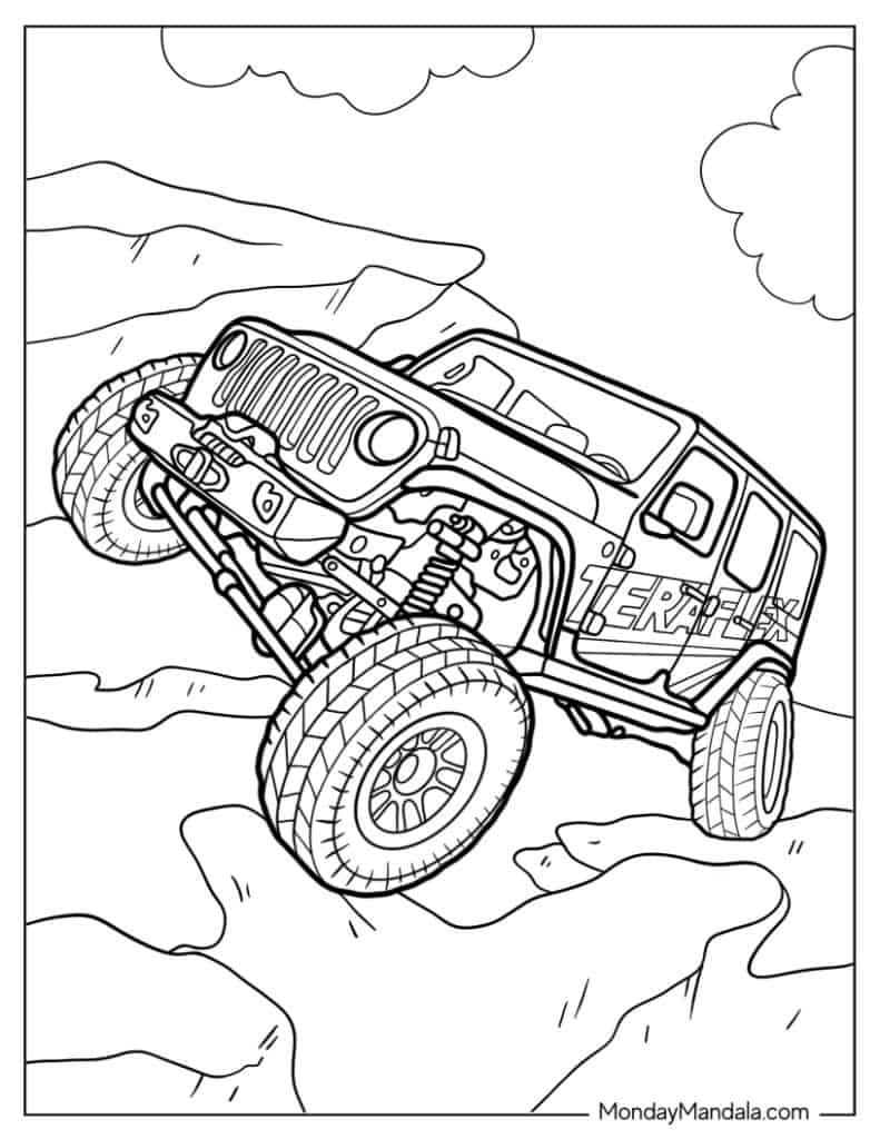 adventurous jeep coloring pages printable jpg