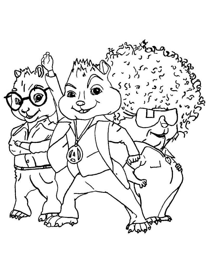 34 Alvin and the Chipmunks Coloring Pages Printable 12