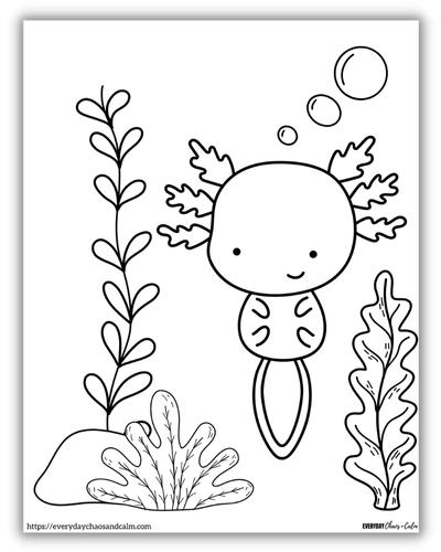 34 Axolotl Coloring Pages Printable 12