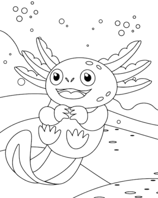 34 Axolotl Coloring Pages Printable 5