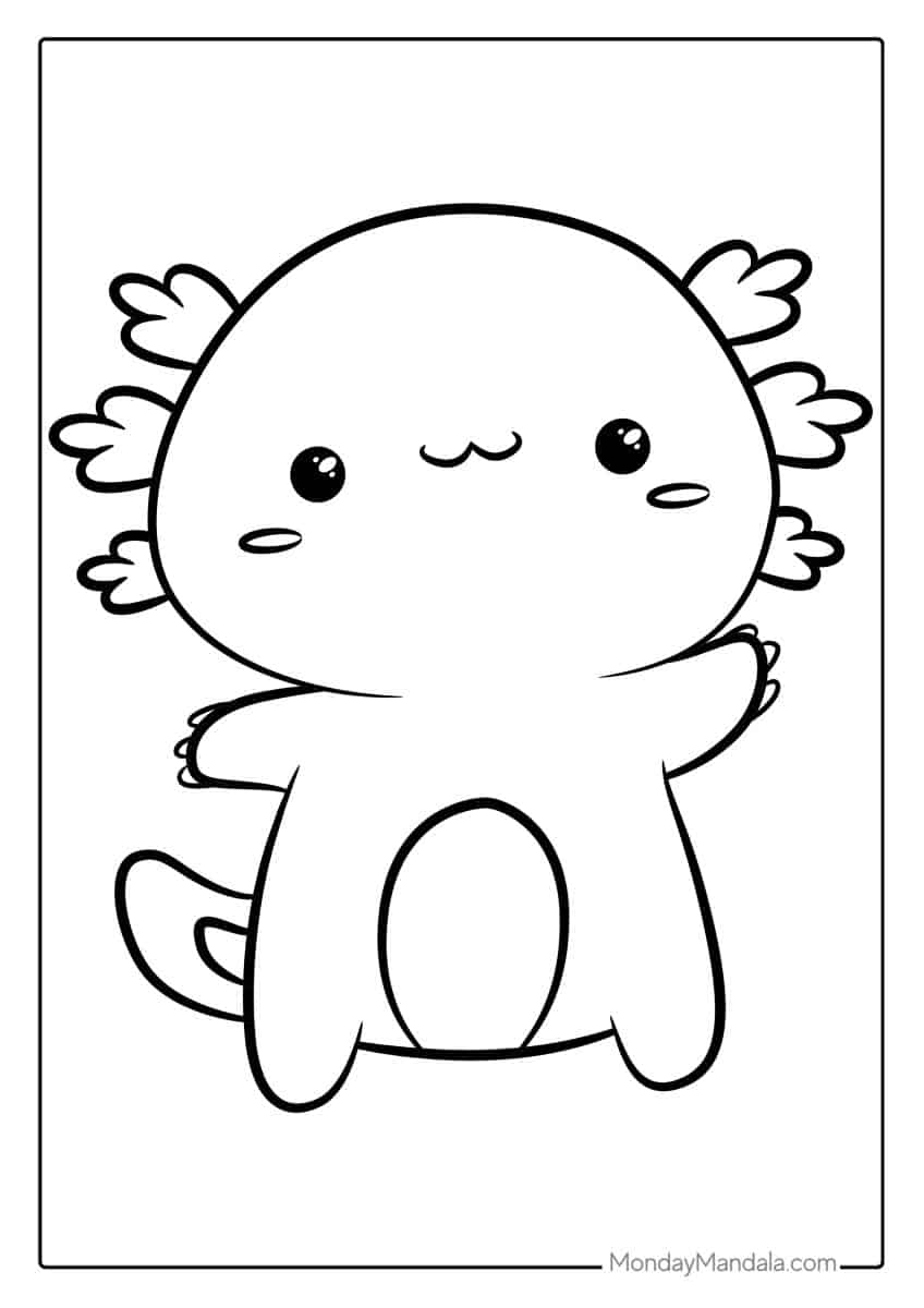 34 Axolotl Coloring Pages Printable 8