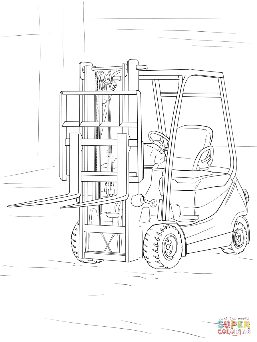 34 Functional Forklift Coloring Page Printable 1