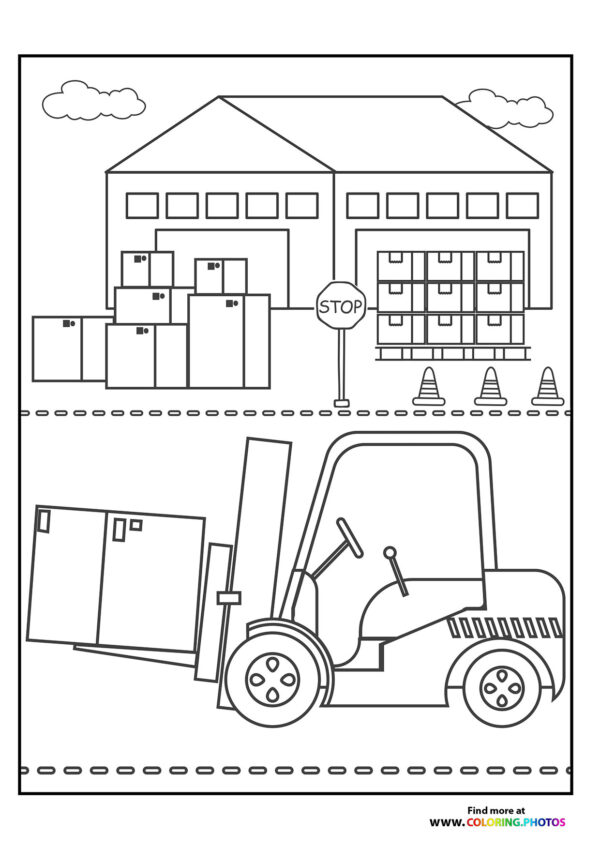 functional forklift coloring page printable jpg