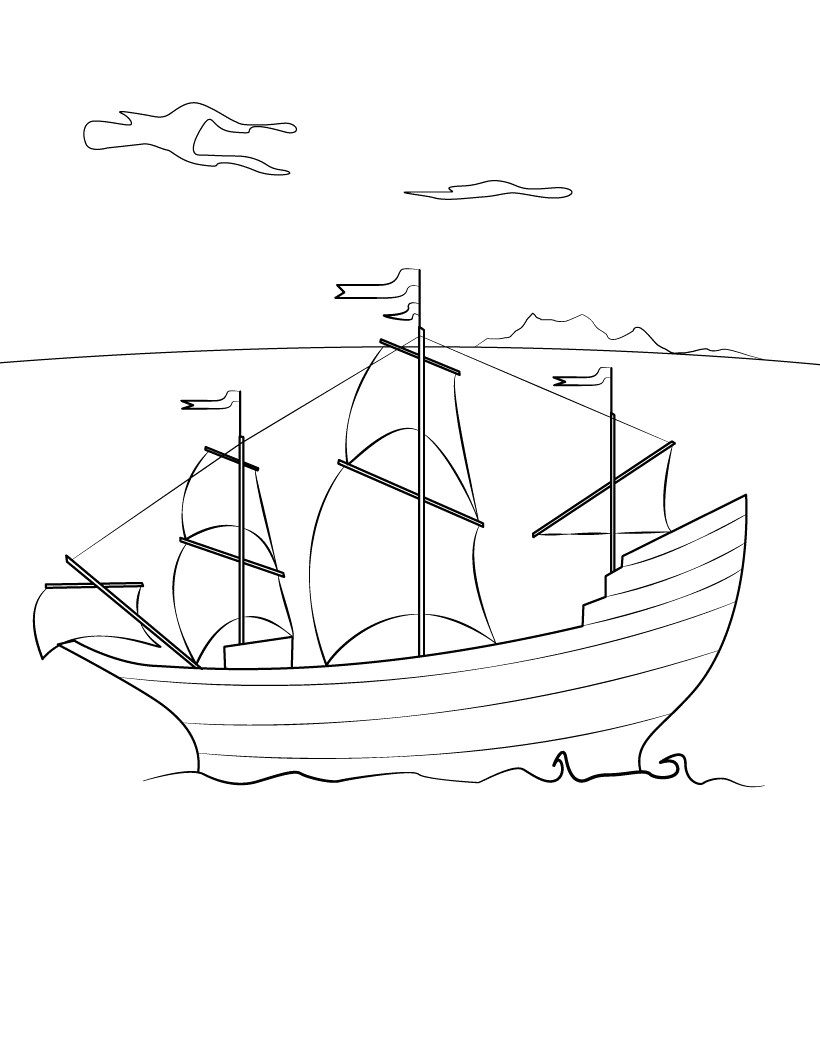 historic mayflower coloring pages printable jpg