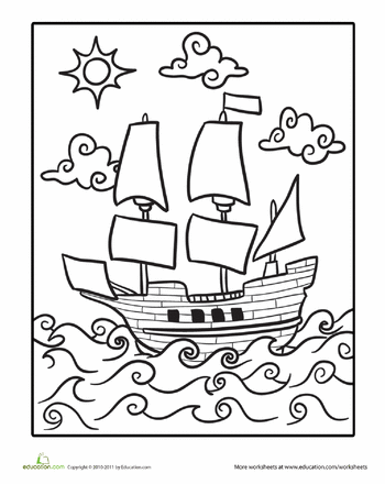 34 Historic Mayflower Coloring Pages Printable 6