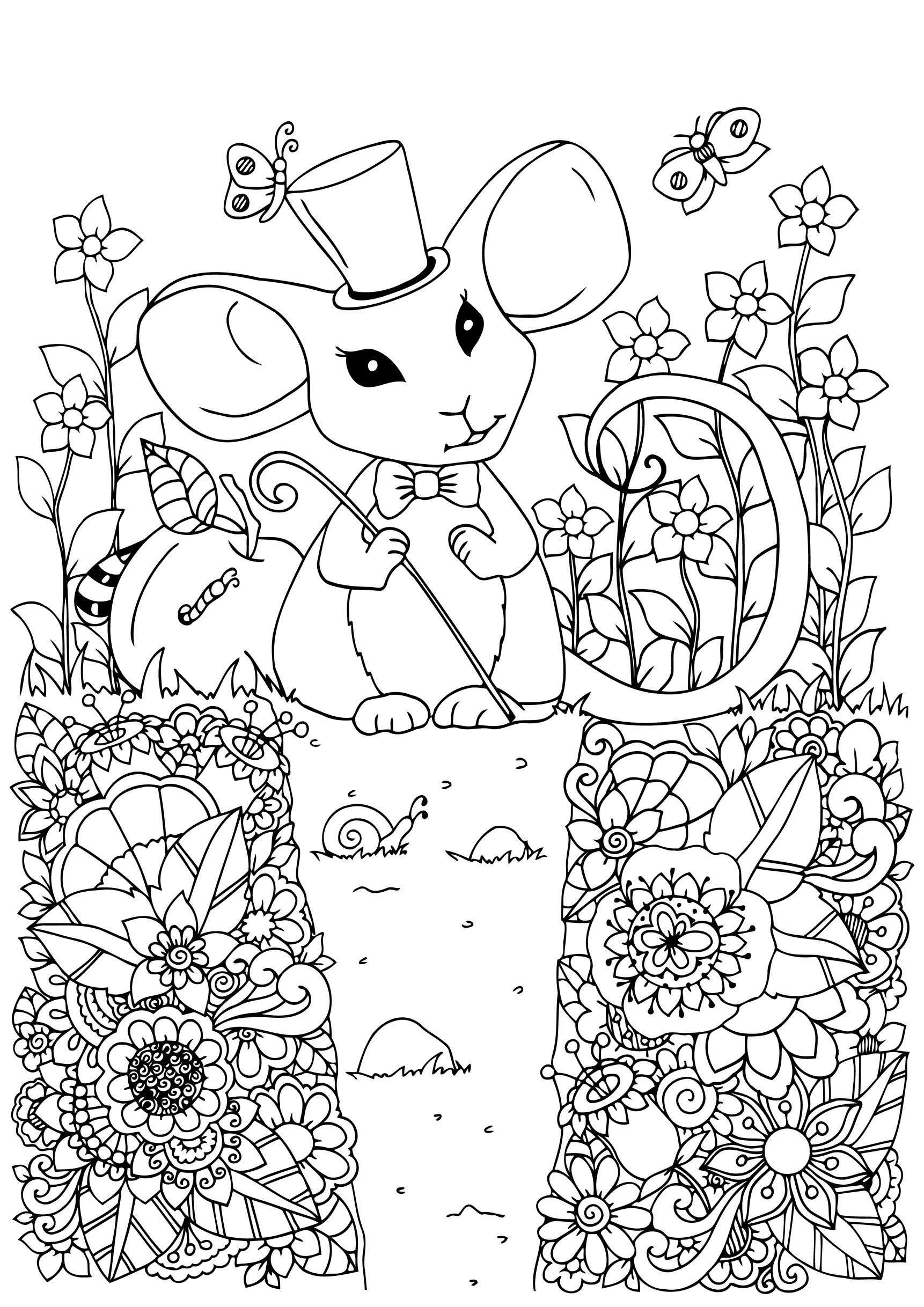 34 Mice Coloring Pages Printable 7