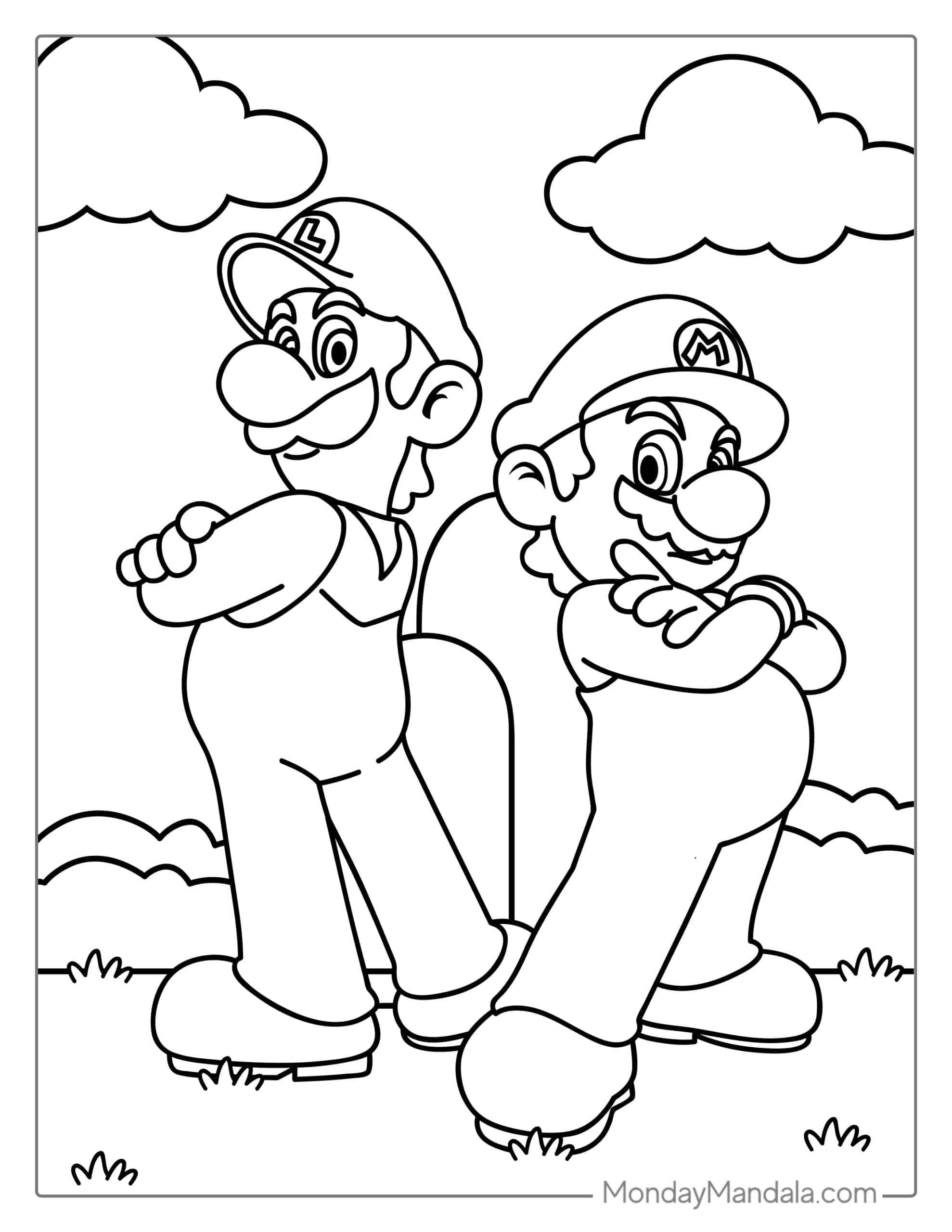 playful mario coloring pages printable jpg