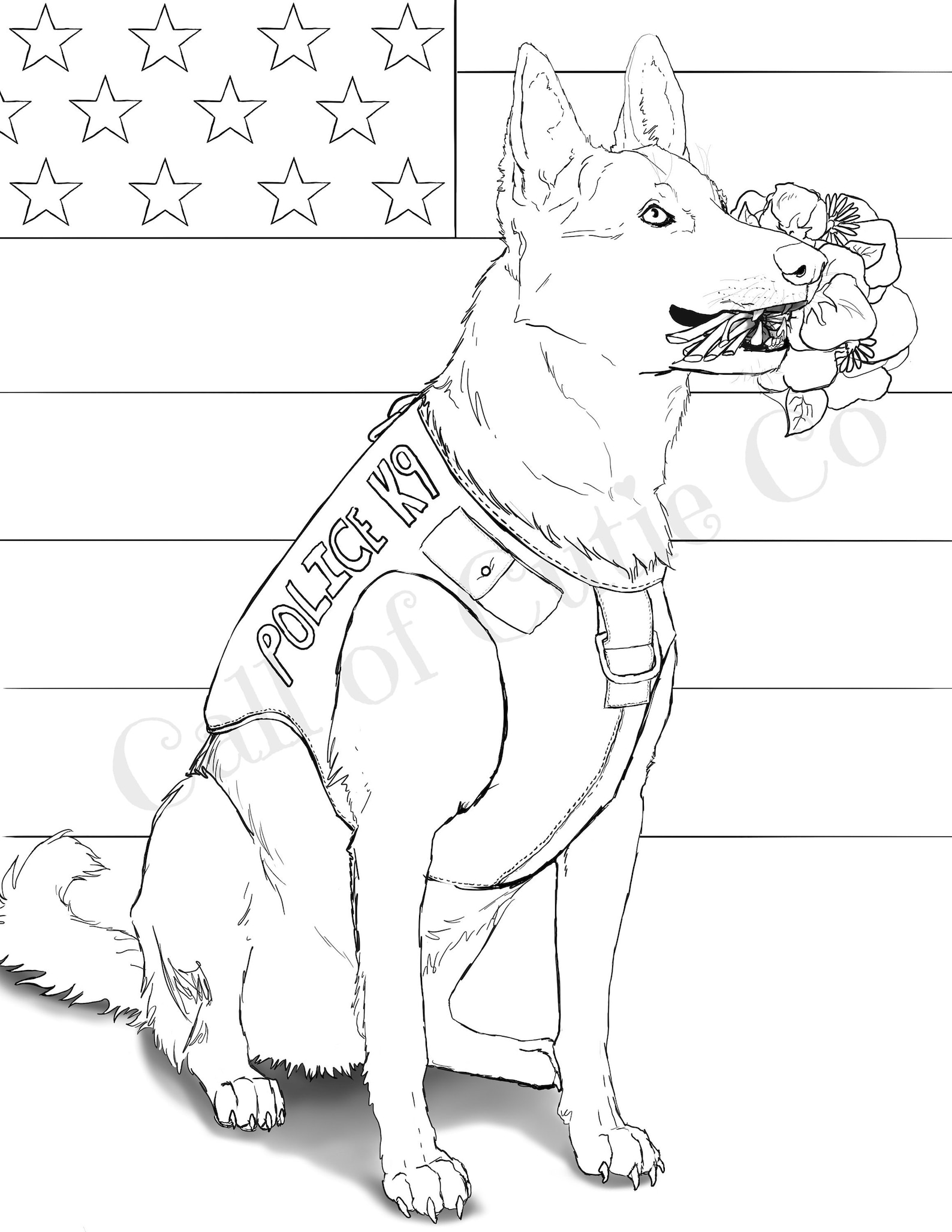 34 Police Dog Coloring Pages Printable 13