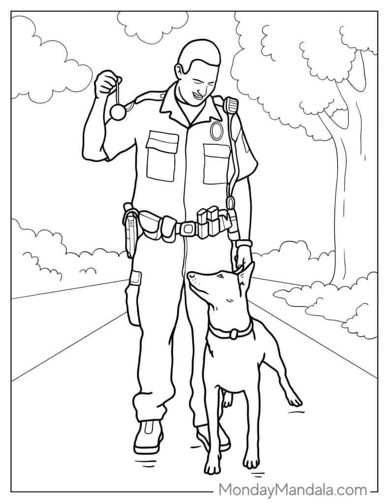 34 Police Dog Coloring Pages Printable 15