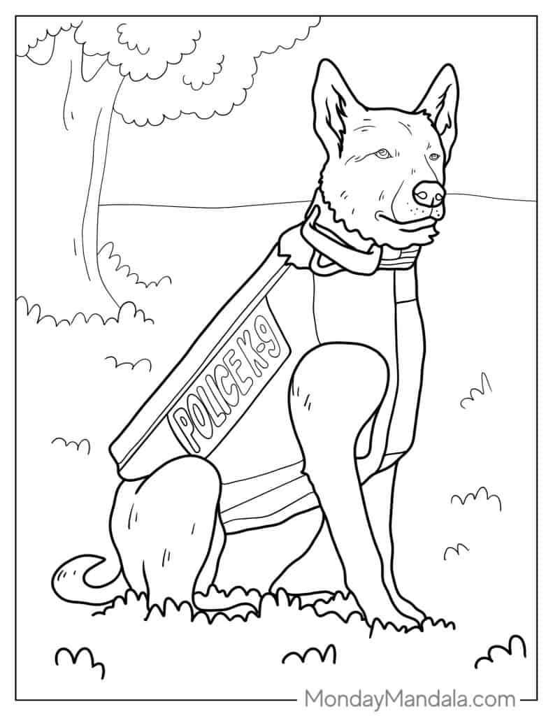 police dog coloring pages printable jpg