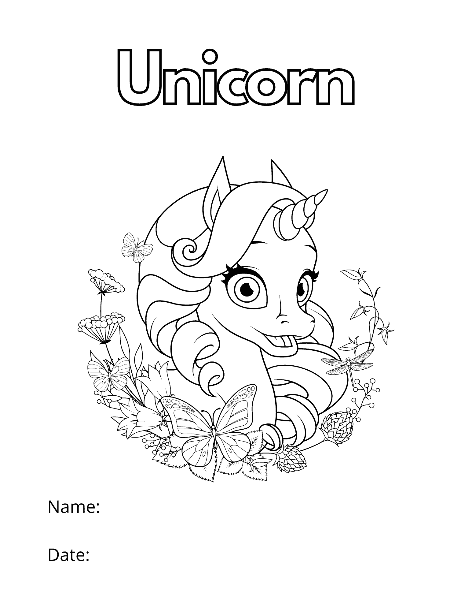 34 Preschool Unicorn Coloring Pages Printable 12