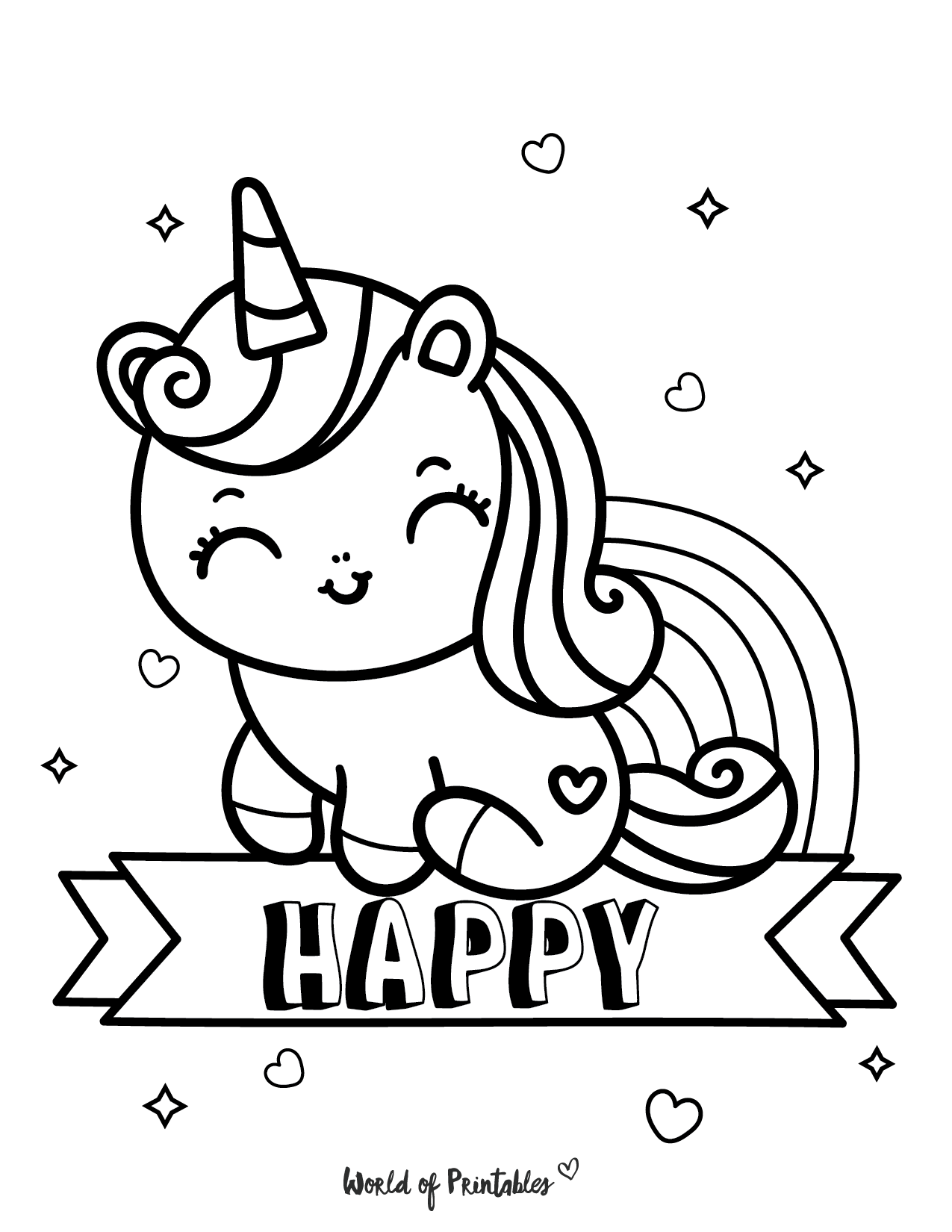 34 Preschool Unicorn Coloring Pages Printable 15