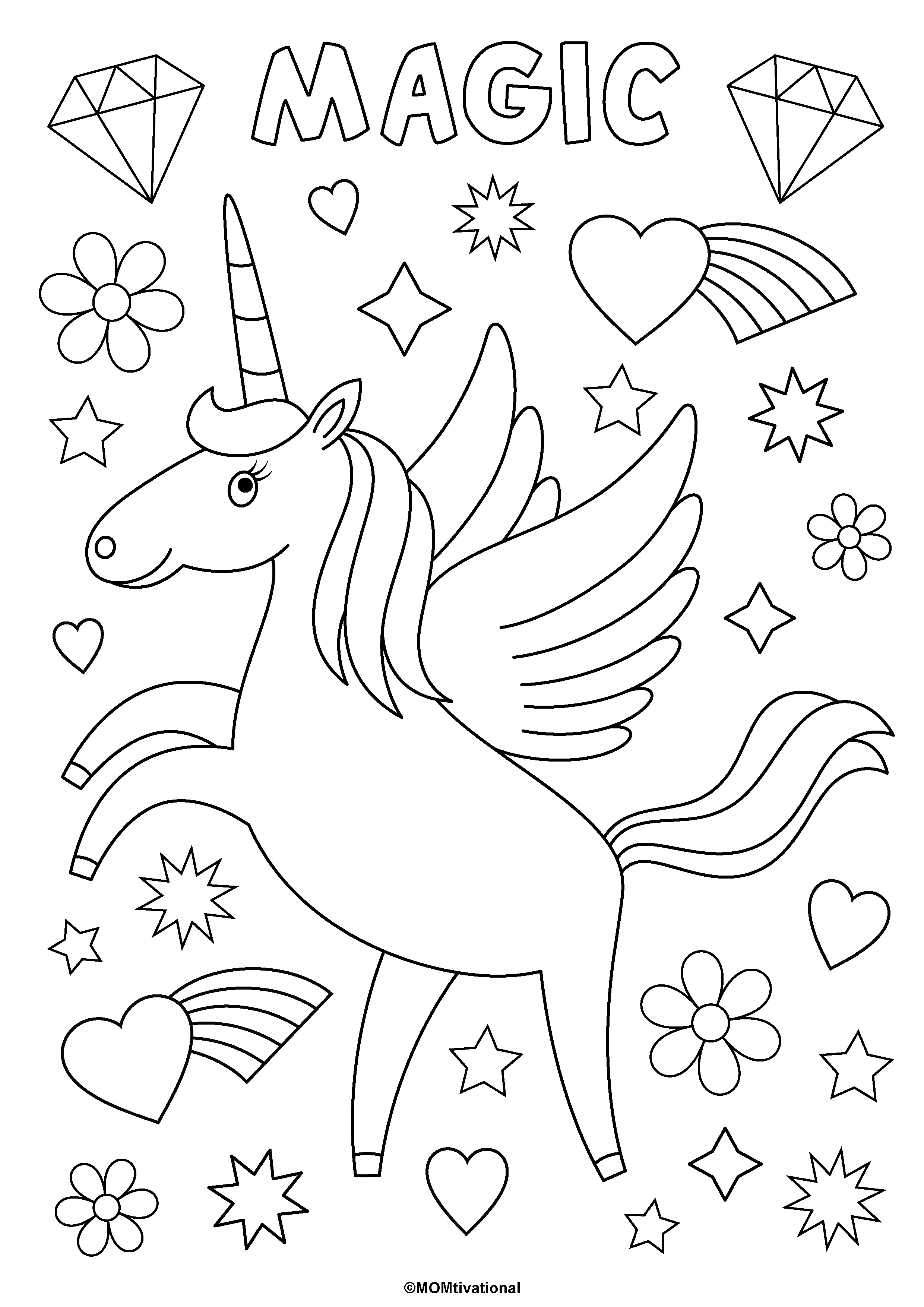 preschool unicorn coloring pages printable jpg