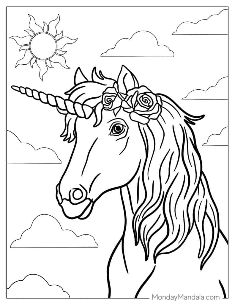 34 Preschool Unicorn Coloring Pages Printable 6