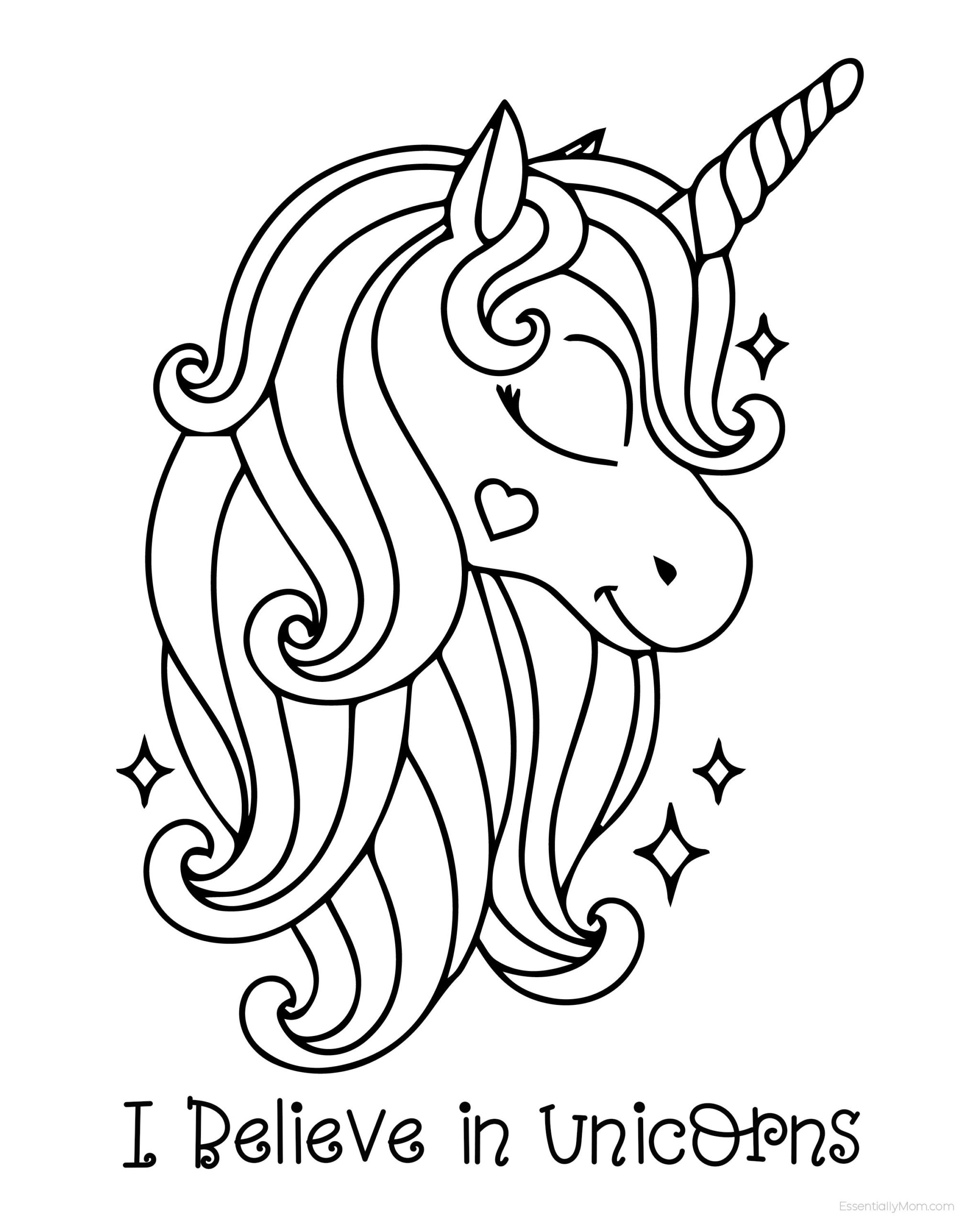 34 Preschool Unicorn Coloring Pages Printable 7