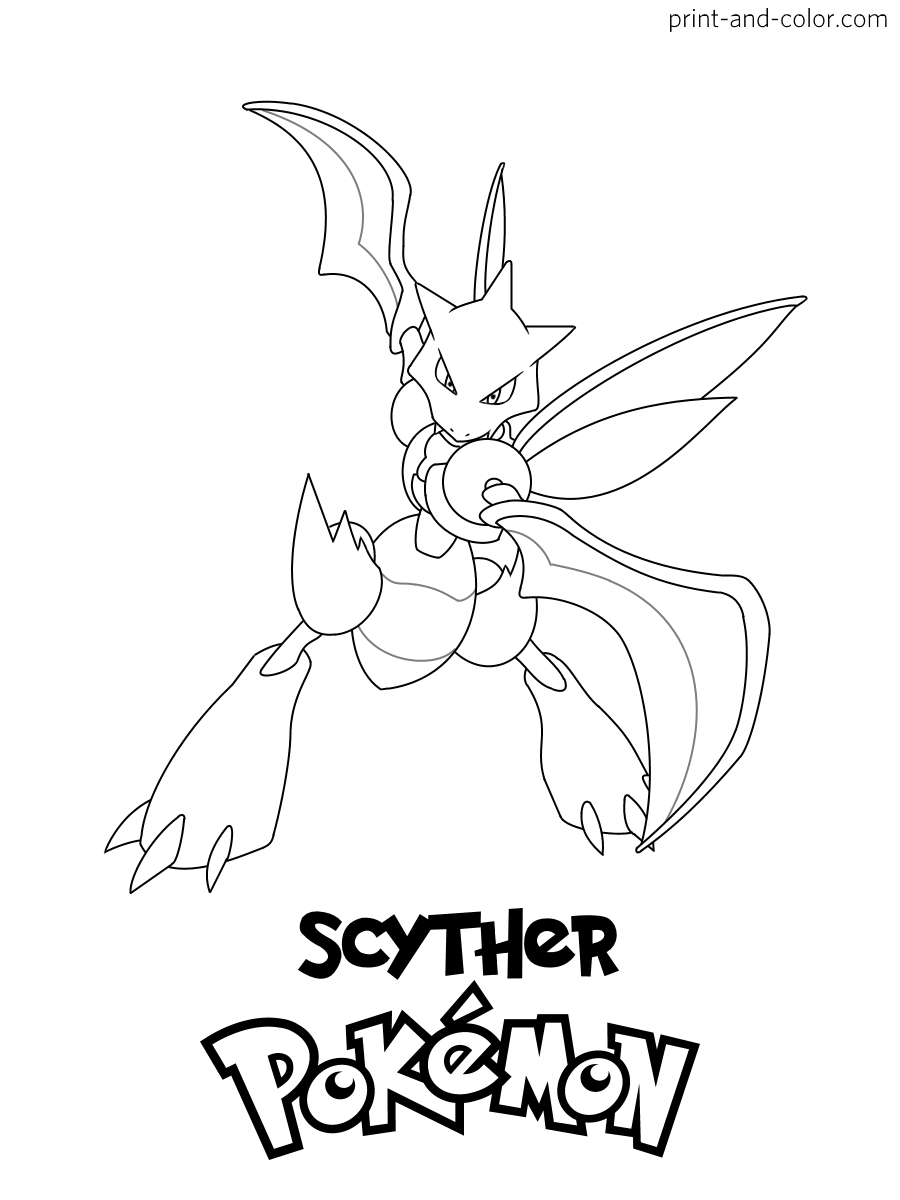 34 Sharp Scyther Coloring Page Printable 1