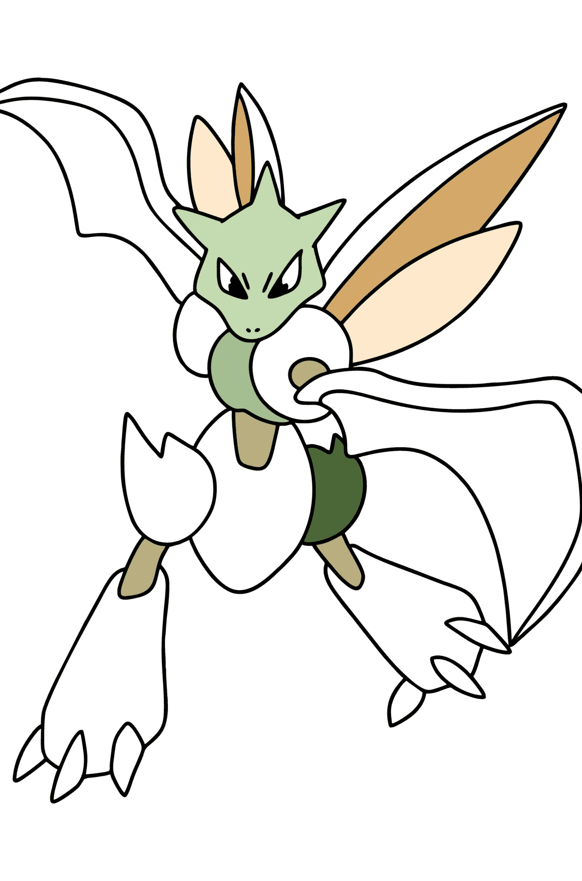 sharp scyther coloring page printable jpg