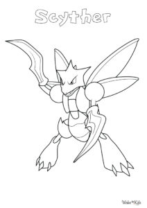 34 Sharp Scyther Coloring Page Printable 2