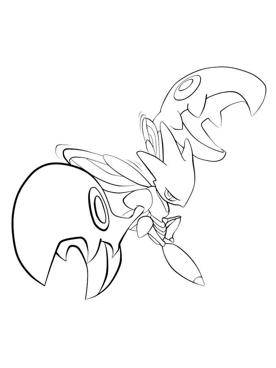 sharp scyther coloring page printable jpg