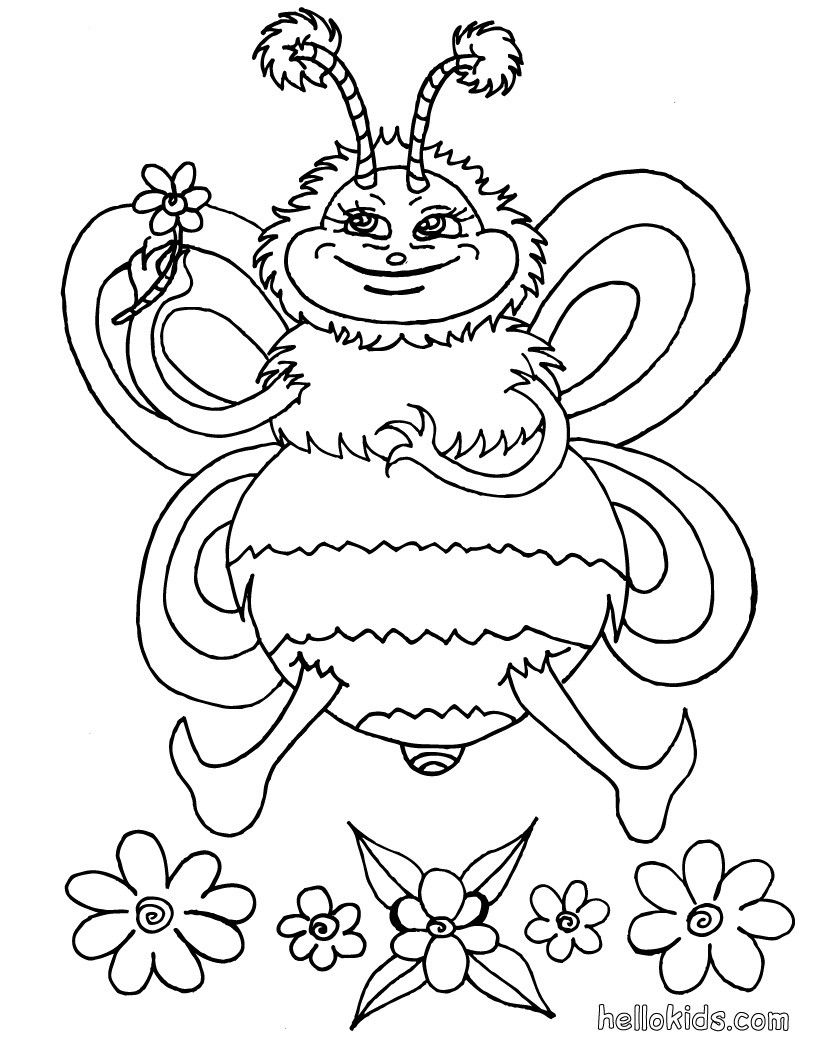 35 Bumble Bee Coloring Pages for Kids Printable 15