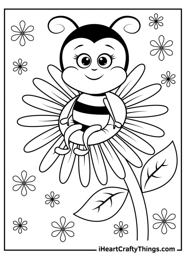 bumble bee coloring pages for kids printable jpg