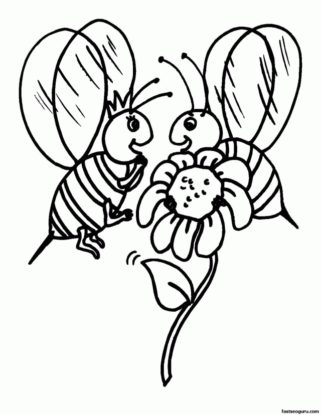 35 Bumble Bee Coloring Pages for Kids Printable 4