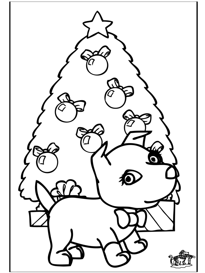 35 Christmas Dog Coloring Pages Printable 10