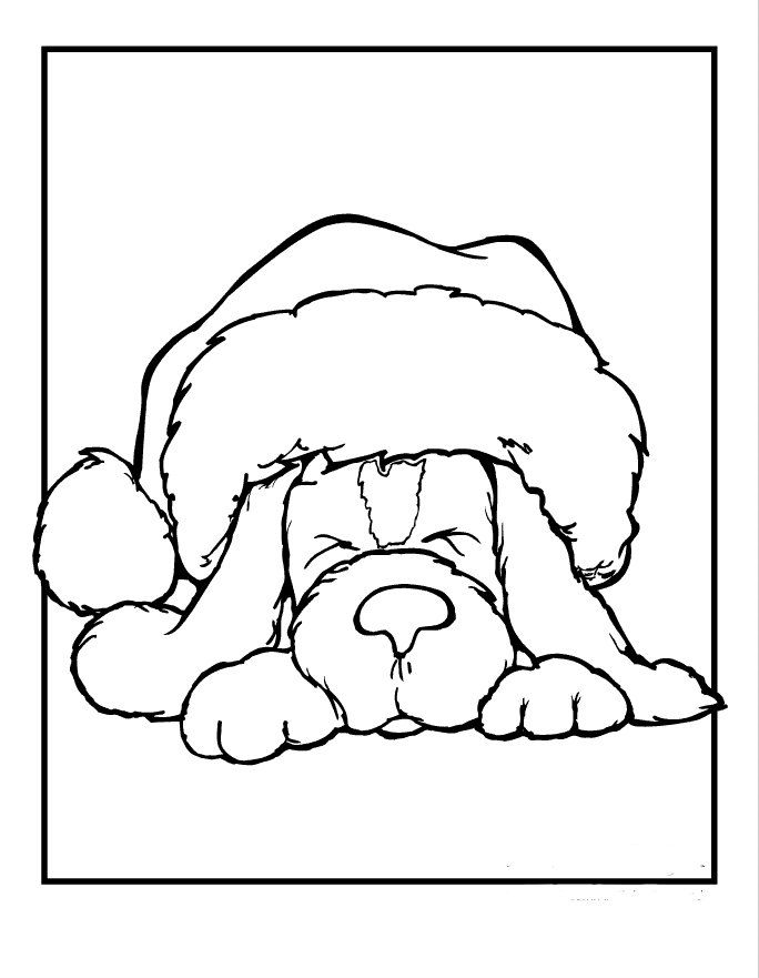 35 Christmas Dog Coloring Pages Printable 11